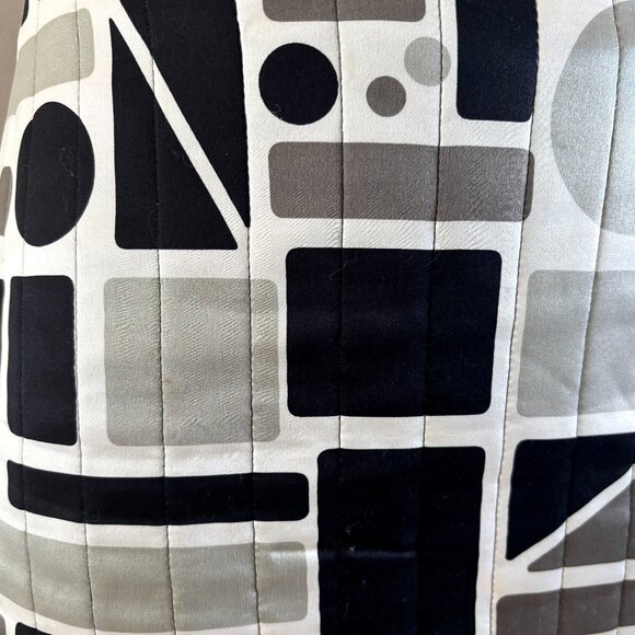 Poleci Geometric Quilted A-Line Skirt – Modern Retro Statement Piece. 2 - Picture 6 of 9